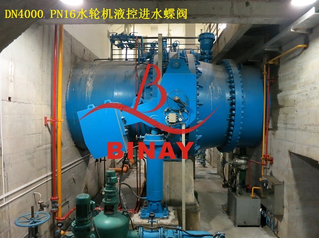 PN16 DN4000 hydraulic control water inlet butterfly valve